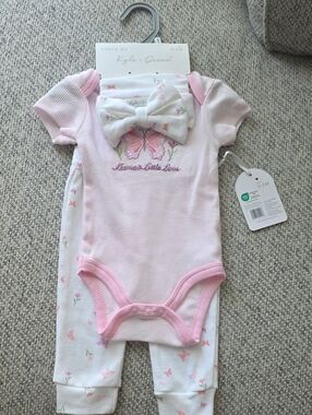 Kyle & Deena Pink Butterfly Baby 3-Piece Set